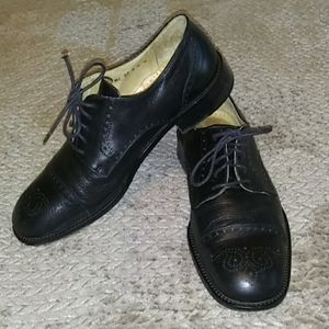 Mario Calugi Black Leather Oxford Shoes 9 1/2